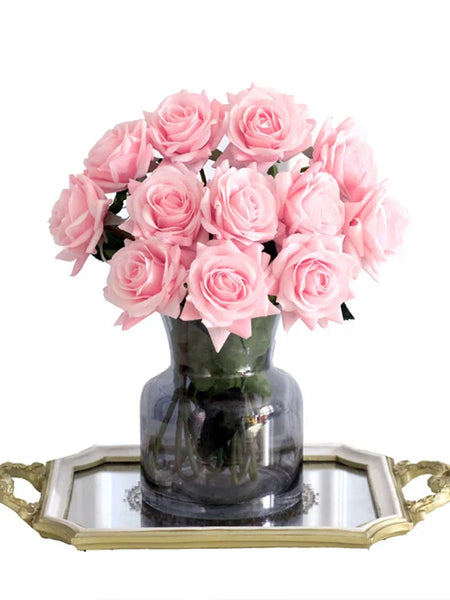 15Pcs/lot High Quality Artificial Flowers Decor Rose Latex Flower Home Decoration Real Touch Rose Wedding Bridal Bouquet Flower