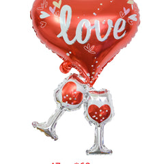 1pc Base Stand Happy Valentine's Day Heart to Heart Balloons Love Heart Bear Balloon wedding Valentine's Day Decorations