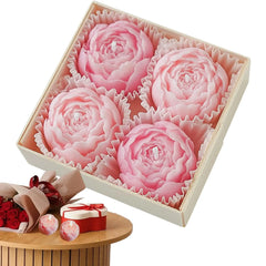 4Pcs Rose Flower Shaped Soy Wax Candle Set Floral Candle Handmade Decorative Candles for Home Decor Birthday Valentines Wedding
