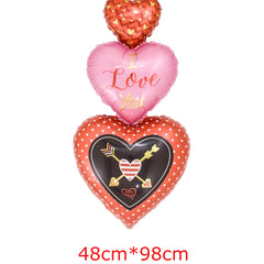 1pc Base Stand Happy Valentine's Day Heart to Heart Balloons Love Heart Bear Balloon wedding Valentine's Day Decorations