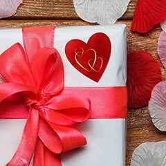 Valentines Red Heart Stickers, Heart Decorative Labels 500 per Roll, Valentine's Day Love Decorations for Wedding, Anniversaries