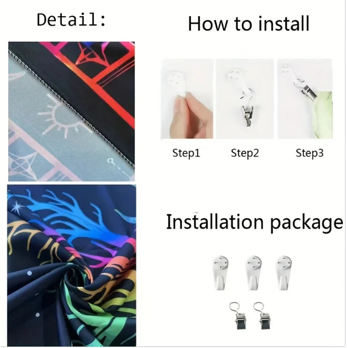 VIKAMA Valentine's Day Theme Decorative Banner Tapestry Spanish 