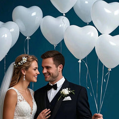 10pcs-100pcs White, Red, Pink, Blue 10-Inch Heart-Shaped Latex Balloons, Suitable For Birthday Party Decor, Valentine's Day Deco