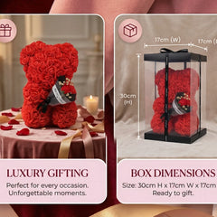 2026 Eternal Rose Teddy Bear Artificial Flower Gift for Mom - Mother's Day Birthday Valentine's Day Anniversary Home Decor