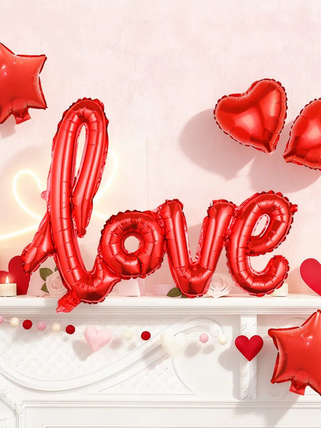 5pcs Valentine's Day balloon set for romantic decoration on Valentine's Day, birthday parties, weddings, and anniversaries
