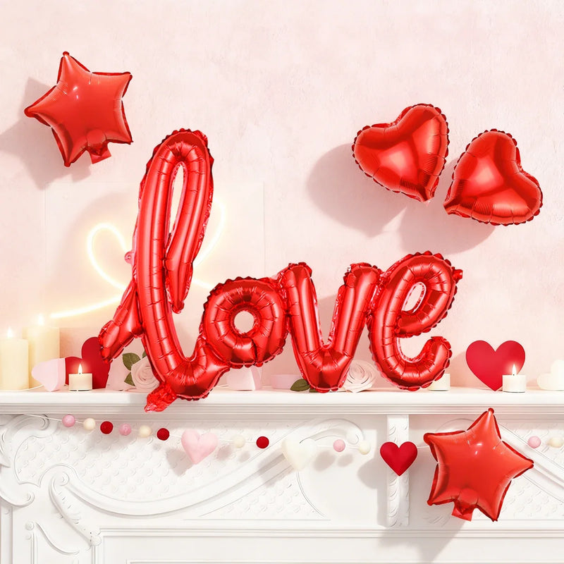 5pcs Valentine's Day balloon set for romantic decoration on Valentine's Day, birthday parties, weddings, and anniversaries