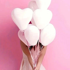 10pcs-100pcs White, Red, Pink, Blue 10-Inch Heart-Shaped Latex Balloons, Suitable For Birthday Party Decor, Valentine's Day Deco