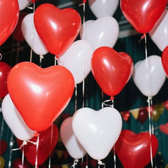 10pcs-100pcs White, Red, Pink, Blue 10-Inch Heart-Shaped Latex Balloons, Suitable For Birthday Party Decor, Valentine's Day Deco