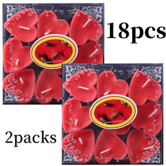 9pcs Heart-shaped Scented Tea Candles Valentine's Day Romantic Love Candle Proposals Wedding Anniversary Decorative Candle