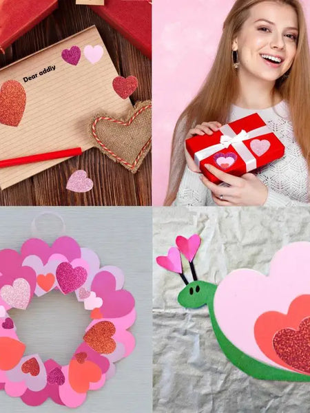 50pcs Multicolor Sequins Heart Shaped Self-adhesive Label Valentine's Day Theme  DIY Craft Gift Decor Gift Box Ornament Sticker