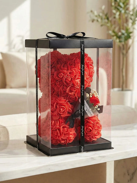 2026 Eternal Rose Teddy Bear Artificial Flower Gift for Mom - Mother's Day Birthday Valentine's Day Anniversary Home Decor