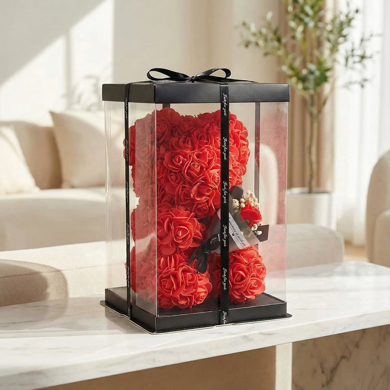 2026 Eternal Rose Teddy Bear Artificial Flower Gift for Mom - Mother's Day Birthday Valentine's Day Anniversary Home Decor