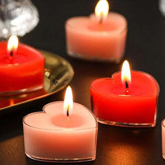 9pcs Heart-shaped Scented Tea Candles Valentine's Day Romantic Love Candle Proposals Wedding Anniversary Decorative Candle