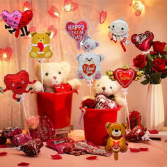 60in Standing Cute Love Teddy Bear-Shaped Balloon for Romantic Valentine's Day Proposal Wedding Birthday Party Decoration