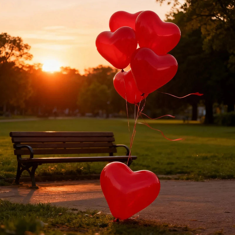 10 Inch Heart Shaped Balloon Valentine Day Latex Red Heart Love Inflatable Balloons for Wedding Party Anniversary Decor Supplies
