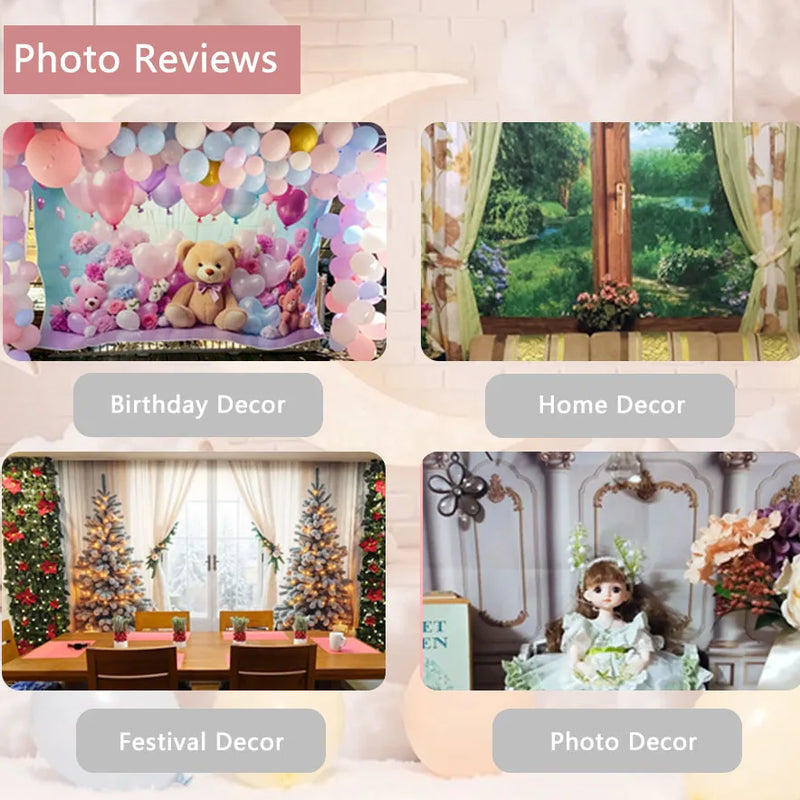 MOON.QG February 14 Decoration Backdrop Red Pink Car Rose Wreath Valentines Day Photo Background Photocall Poster Wallpaper