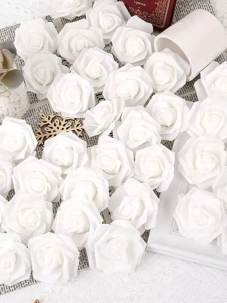 50/100PC Foam Rose Artificial Flowers Valentine Wedding Bridal Bouquet Car Decora DIY Gift Candy Box Garland Home Outdoor Garden