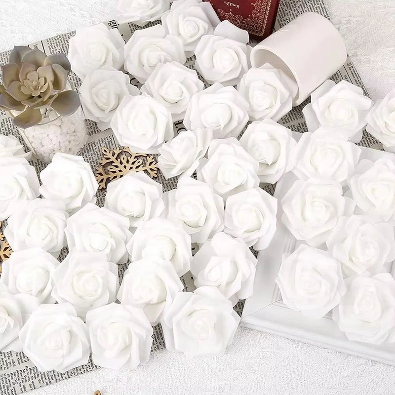 50/100PC Foam Rose Artificial Flowers Valentine Wedding Bridal Bouquet Car Decora DIY Gift Candy Box Garland Home Outdoor Garden