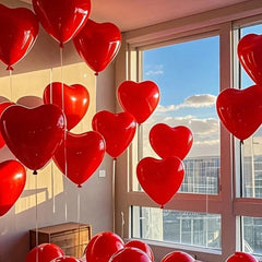 10pcs-100pcs White, Red, Pink, Blue 10-Inch Heart-Shaped Latex Balloons, Suitable For Birthday Party Decor, Valentine's Day Deco