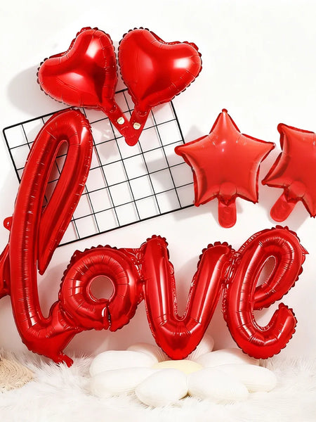 5pcs Valentine's Day balloon set for romantic decoration on Valentine's Day, birthday parties, weddings, and anniversaries
