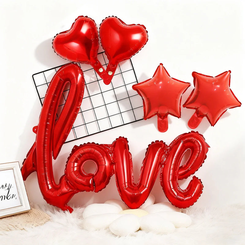 5pcs Valentine's Day balloon set for romantic decoration on Valentine's Day, birthday parties, weddings, and anniversaries