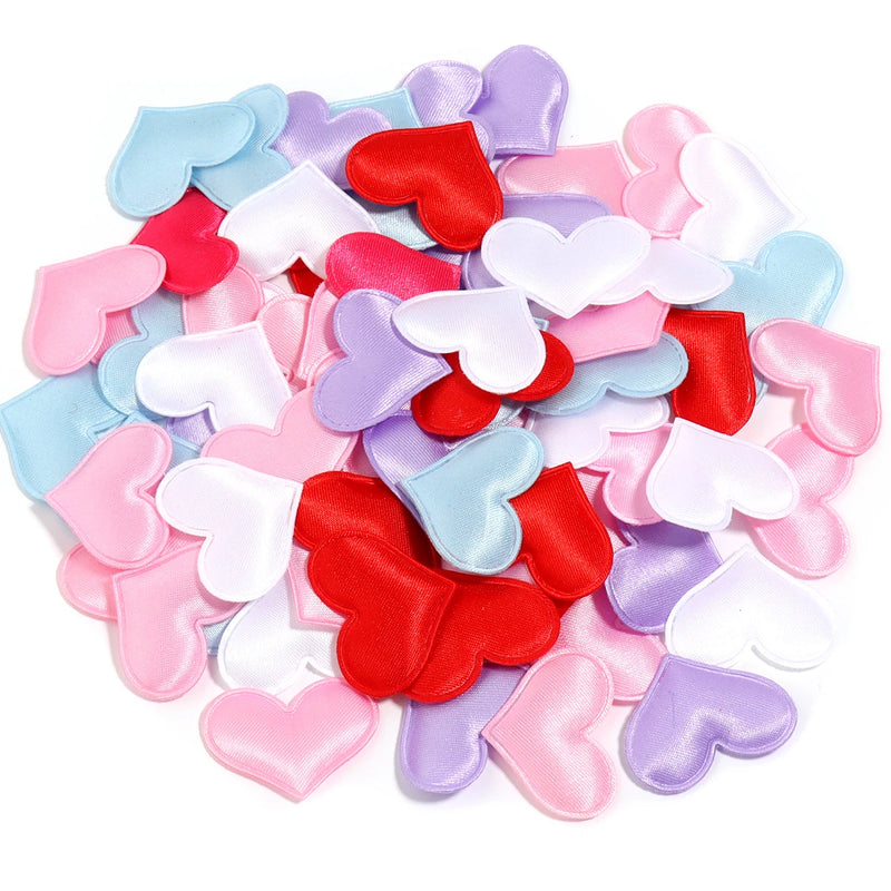 50-200Pcs/lot Romantic Sponge Satin Fabric Heart Petals Confetti Wedding Party Table Bed Heart Petals Valentine Decorations