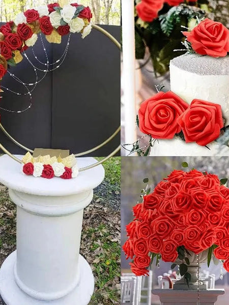 50/100PC Foam Rose Artificial Flowers Valentine Wedding Bridal Bouquet Car Decora DIY Gift Candy Box Garland Home Outdoor Garden