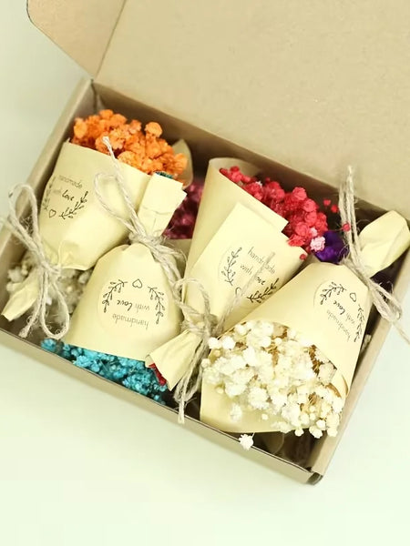 1-piece mini dried flower bouquet - Preserved flower creative gift box decoration - suitable for wedding and festival decoration