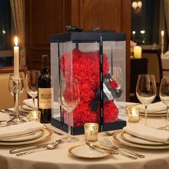 2026 Eternal Rose Teddy Bear Artificial Flower Gift for Mom - Mother's Day Birthday Valentine's Day Anniversary Home Decor