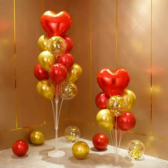 Red Heart Balloon Stand Kit with Base and Rod for Valentine’s Day Anniversary Wedding Party Mother’s Day Decor and Decoration