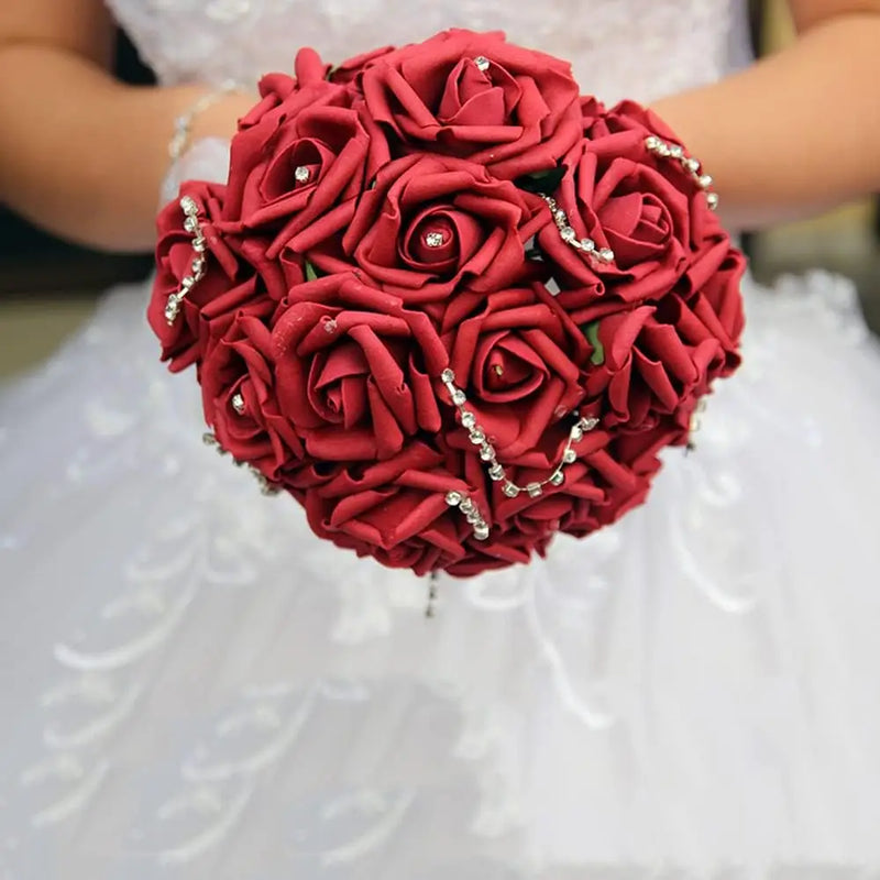 50/100PC Foam Rose Artificial Flowers Valentine Wedding Bridal Bouquet Car Decora DIY Gift Candy Box Garland Home Outdoor Garden