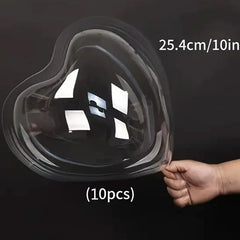 10pcs Transparent Love Heart Balloons Valentine`s Day Latex Balloon 10Inch Ballon Wedding Birthday Baloon Decor Party Supply