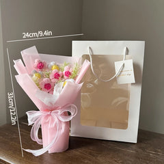 Knitted Flower Bouquet Handmade Crochet Flower Bouquet Mother's Day Gift Finished Hand-woven Flower Birthday Valentines Day Gift