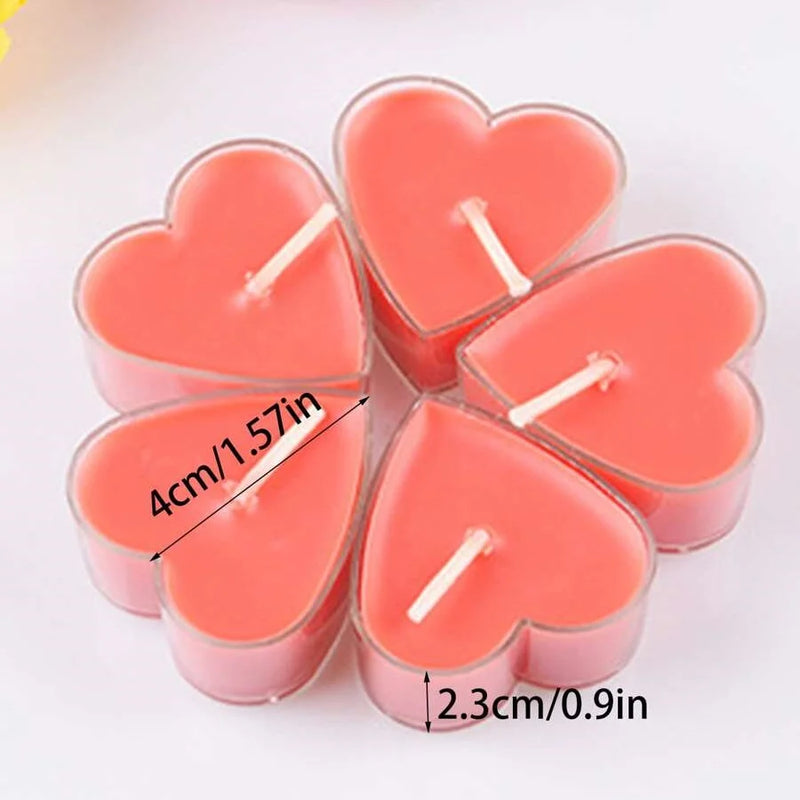 9pcs Heart-shaped Scented Tea Candles Valentine's Day Romantic Love Candle Proposals Wedding Anniversary Decorative Candle