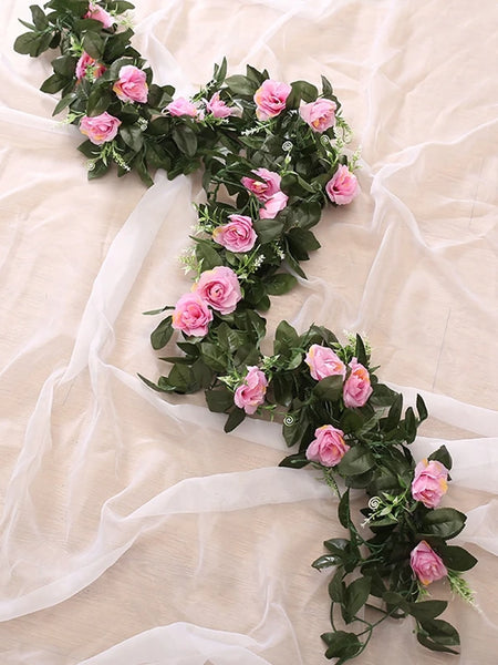 1Pc Artificial Flowers Silk Rose Vine Hanging Wall Festival Leaves Wreath Wedding Garden Home Wall Party Diy Gift Box Decoration