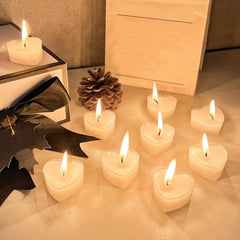 9pcs Heart-shaped Scented Tea Candles Valentine's Day Romantic Love Candle Proposals Wedding Anniversary Decorative Candle
