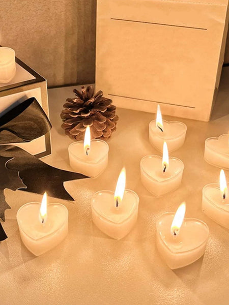 9pcs Heart-shaped Scented Tea Candles Valentine's Day Romantic Love Candle Proposals Wedding Anniversary Decorative Candle