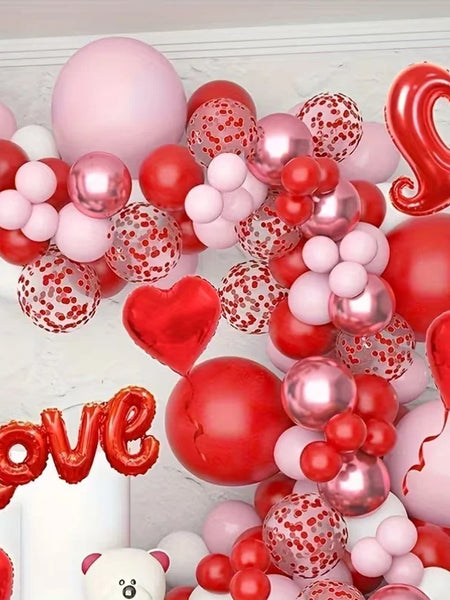 126pcs/Set Valentine's Day Balloon Arch Garland Kit Set for Wedding Engagement Valentine's Day Party Decor Air Globos Supplies