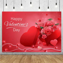 Balloon Red Love Heart Rose Background Happy Valentine's Day Backdrop Supplies Valentine's Day Party Decoration Photo Shoot Prop