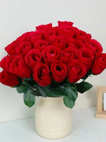 5-50Pcs Simulation Red Roses Branches Artificial Flowers Bouquet DIY Handwork Flower Arrangement Wedding Party Home Accessories