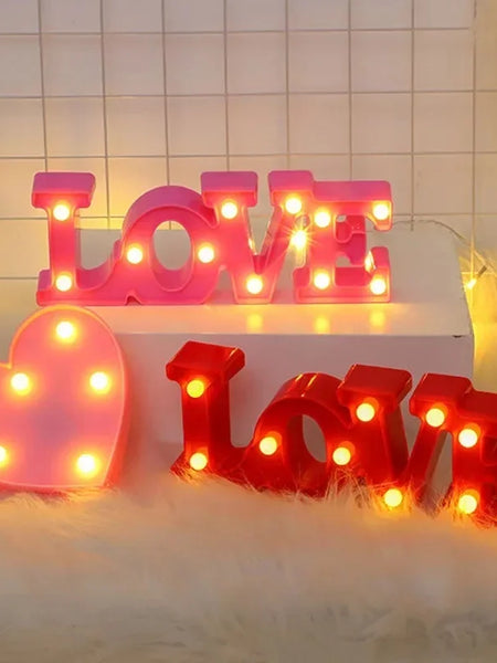 Love Heart LED Lamp Wedding Party Romantic Red Pink Night Light Ornament Birthday Christmas Home Decoration Valentines Day Gift
