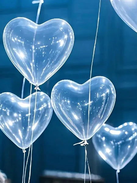 10pcs Transparent Love Heart Balloons Valentine`s Day Latex Balloon 10Inch Ballon Wedding Birthday Baloon Decor Party Supply