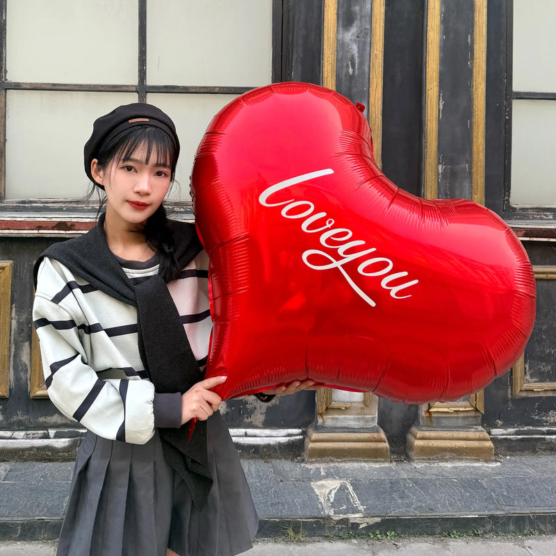 1pc Base Stand Happy Valentine's Day Heart to Heart Balloons Love Heart Bear Balloon wedding Valentine's Day Decorations