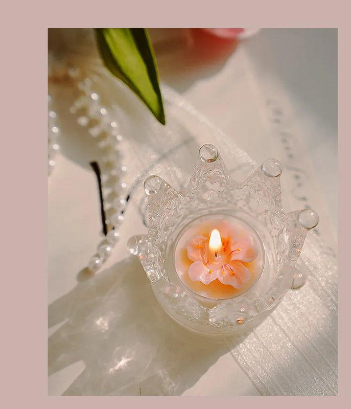 4 Pcs/Box Pink Peach Blossom Scented Candles,Valentines Decor,Room Decor,Gifts For Women Valentine's Day Wedding Favors