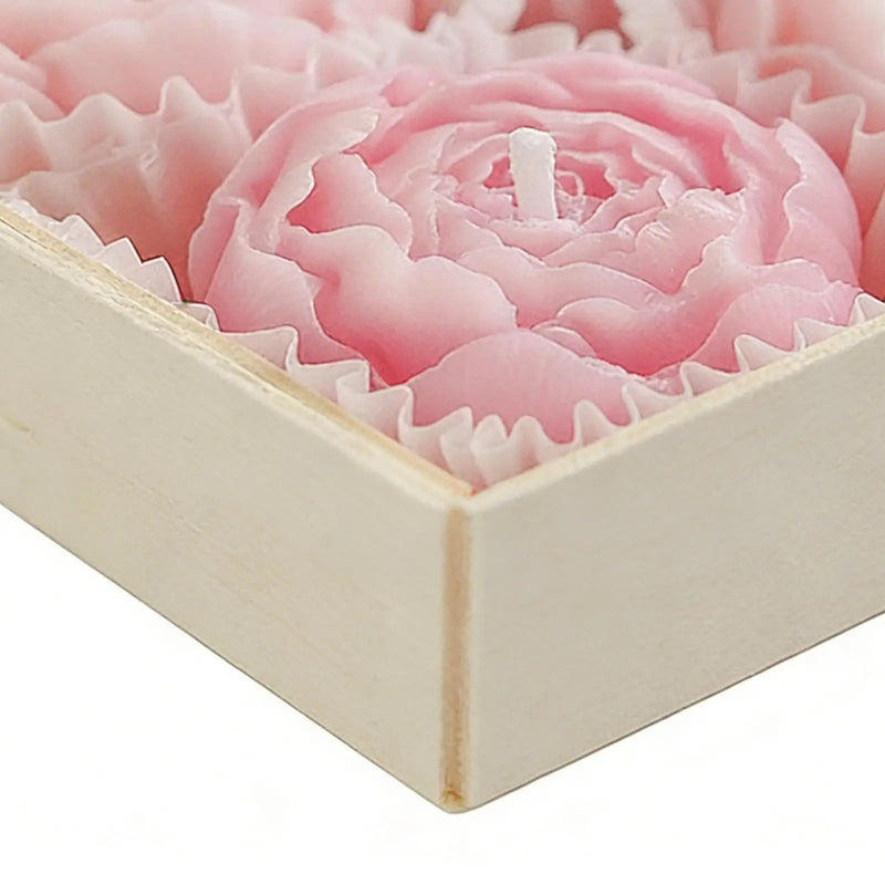 4Pcs Rose Flower Shaped Soy Wax Candle Set Floral Candle Handmade Decorative Candles for Home Decor Birthday Valentines Wedding