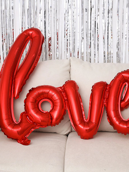 21pcs 12inch Printing Heart Latex Balloons set Connection Love Foil Balloon Wedding Decor Valentine's Day Decorations