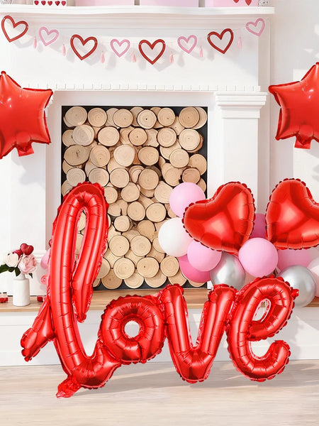 5pcs Valentine's Day balloon set for romantic decoration on Valentine's Day, birthday parties, weddings, and anniversaries