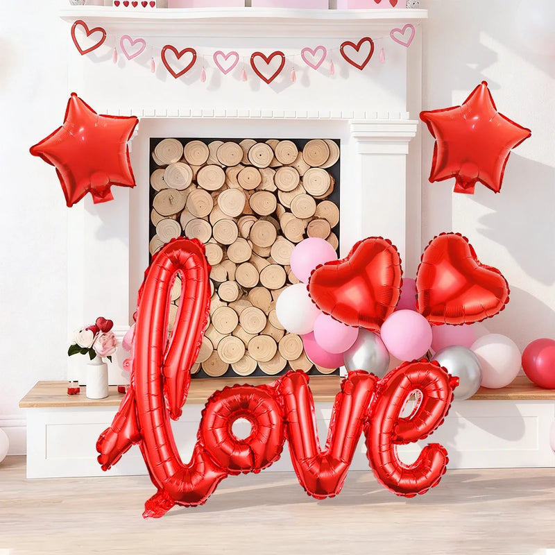 5pcs Valentine's Day balloon set for romantic decoration on Valentine's Day, birthday parties, weddings, and anniversaries