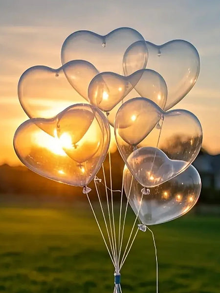 10pcs Transparent Love Heart Balloons Valentine`s Day Latex Balloon 10Inch Ballon Wedding Birthday Baloon Decor Party Supply