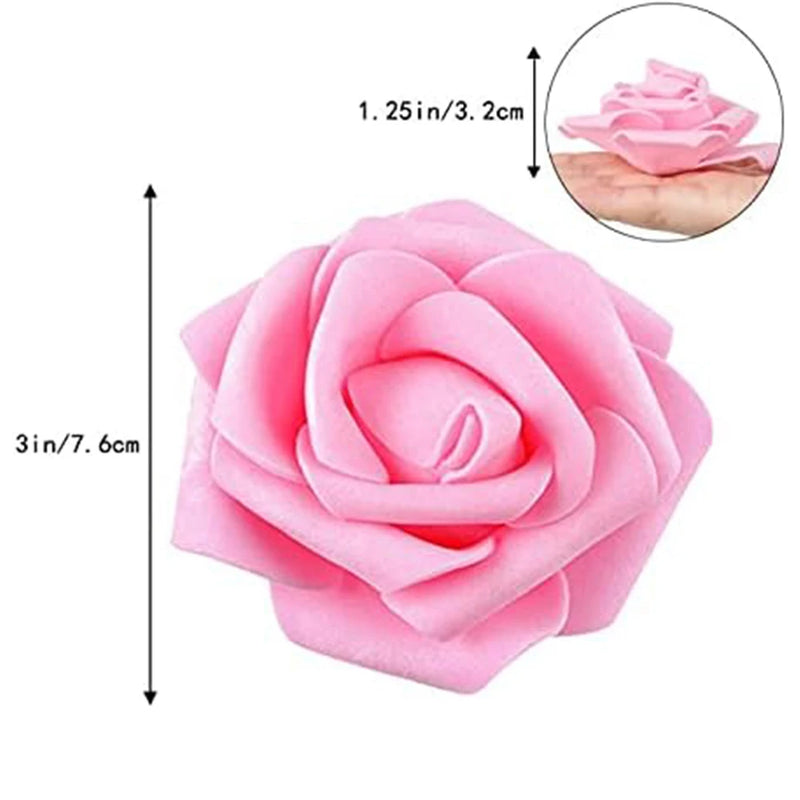 50/100PC Foam Rose Artificial Flowers Valentine Wedding Bridal Bouquet Car Decora DIY Gift Candy Box Garland Home Outdoor Garden